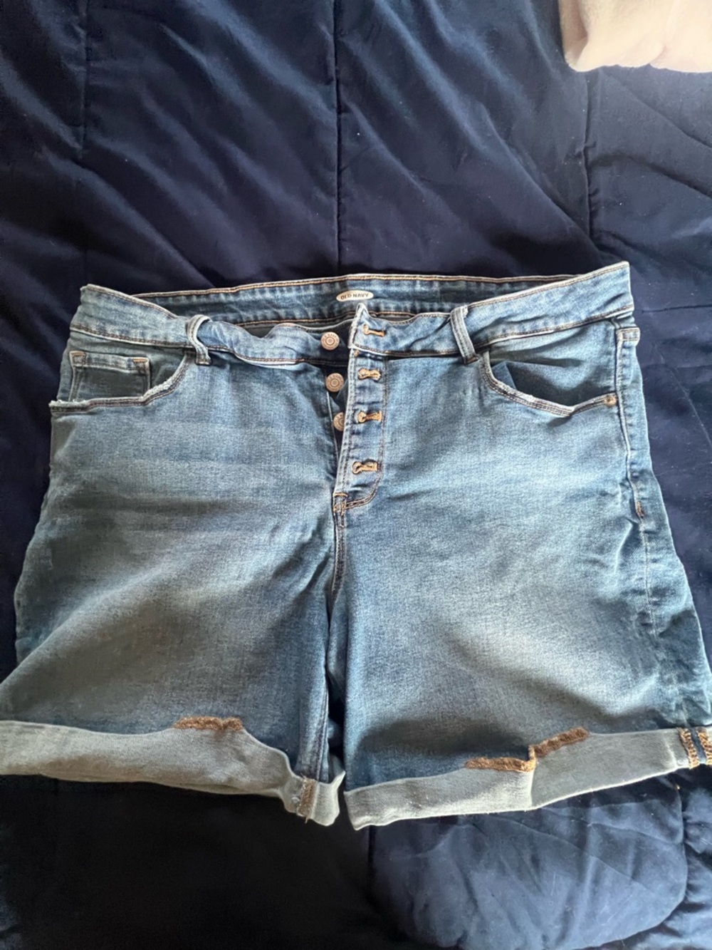 Old Navy Light Blue High-Rise Button-Fly Denim Shorts